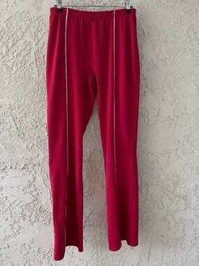 Vintage Nike Red Track Pants White Piping Y2K Dri-FIT Tall Women's Size M